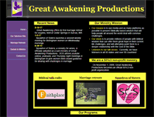 Tablet Screenshot of greatawakeningproductions.com